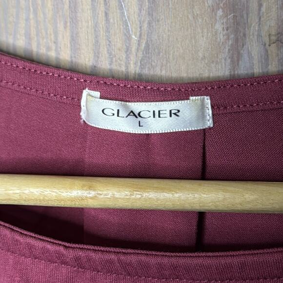 Glacier Brand Mauve Pleat Detail Short Sleeve T-Shirt Size Large - Picture 5 of 5